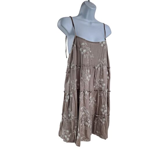 NWT Speechless Juniors' Large Tiered Shift Dress Mini Brown Embroidered - Picture 2 of 10